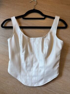 Abercrombie & Fitch White Structured Corset Tank Top